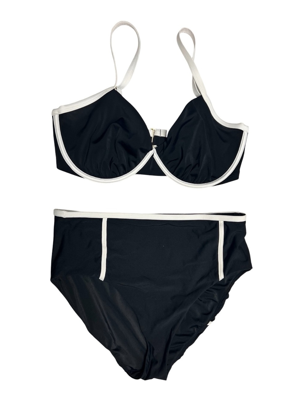 Classic Black & White Trim Bikini Set